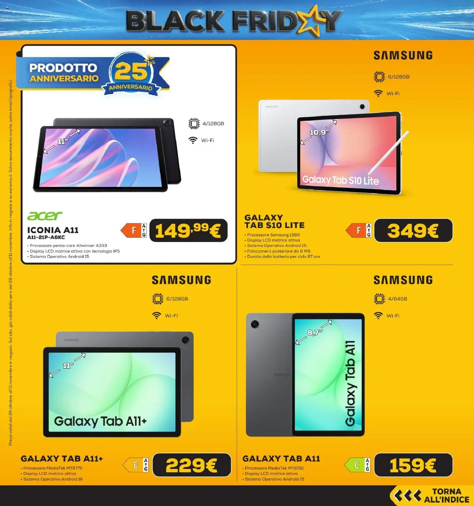 Anteprima dell'opuscolo Euronics Black Friday dal negozio Euronics valido da 29/10/2026 - Samsung, Batteria, Fotocamera