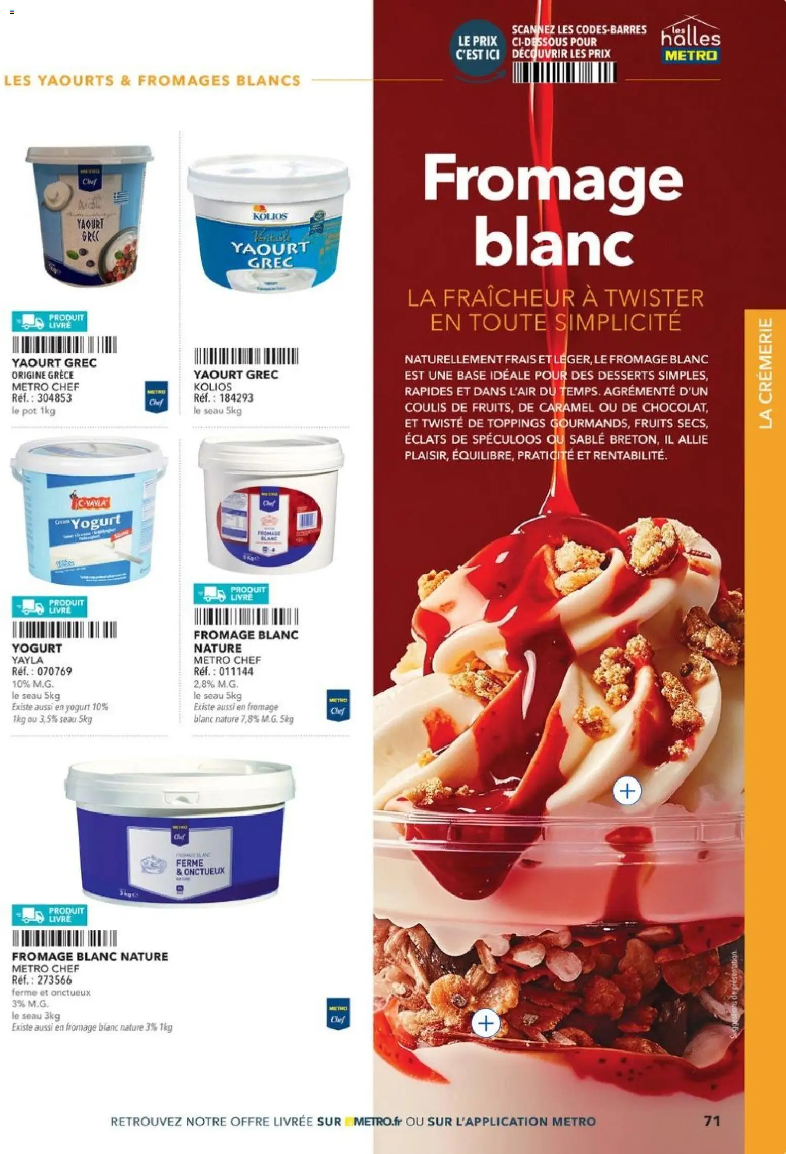 Prévisualisation de METRO - Restauration rapide du magasin METRO formulaire valide 14/04/2026 - Fromage, Livre, Fruits, Yaourt, Sable, Yaourt grec, Base, Yaourts