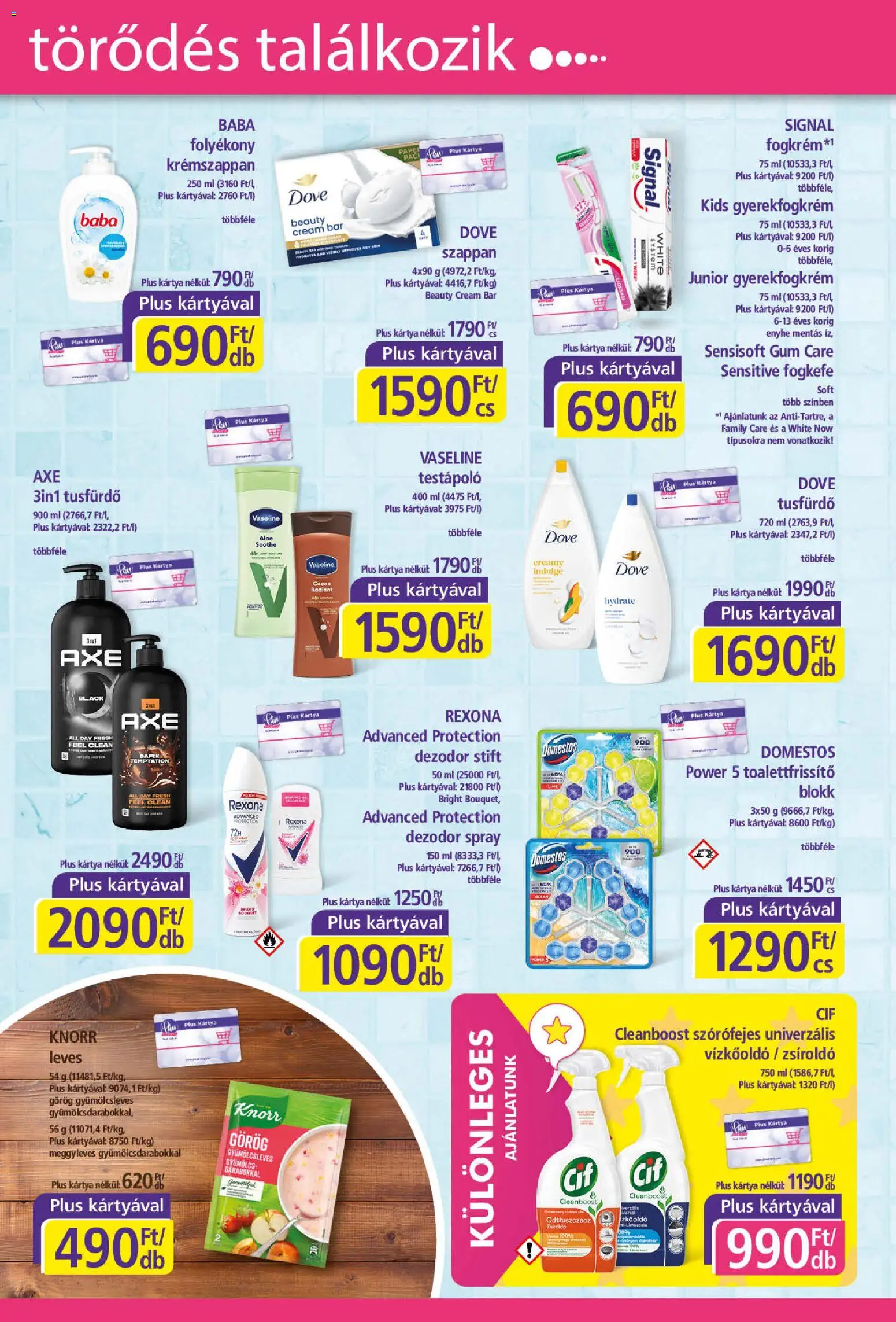 Plus Market - Plus Market akciós újság megtekintése, amely érvényes 2026.09.03.-től - Leves, Baba, Gyümölcs, Domestos, Vízkőoldó, Szappan, Knorr, Rexona