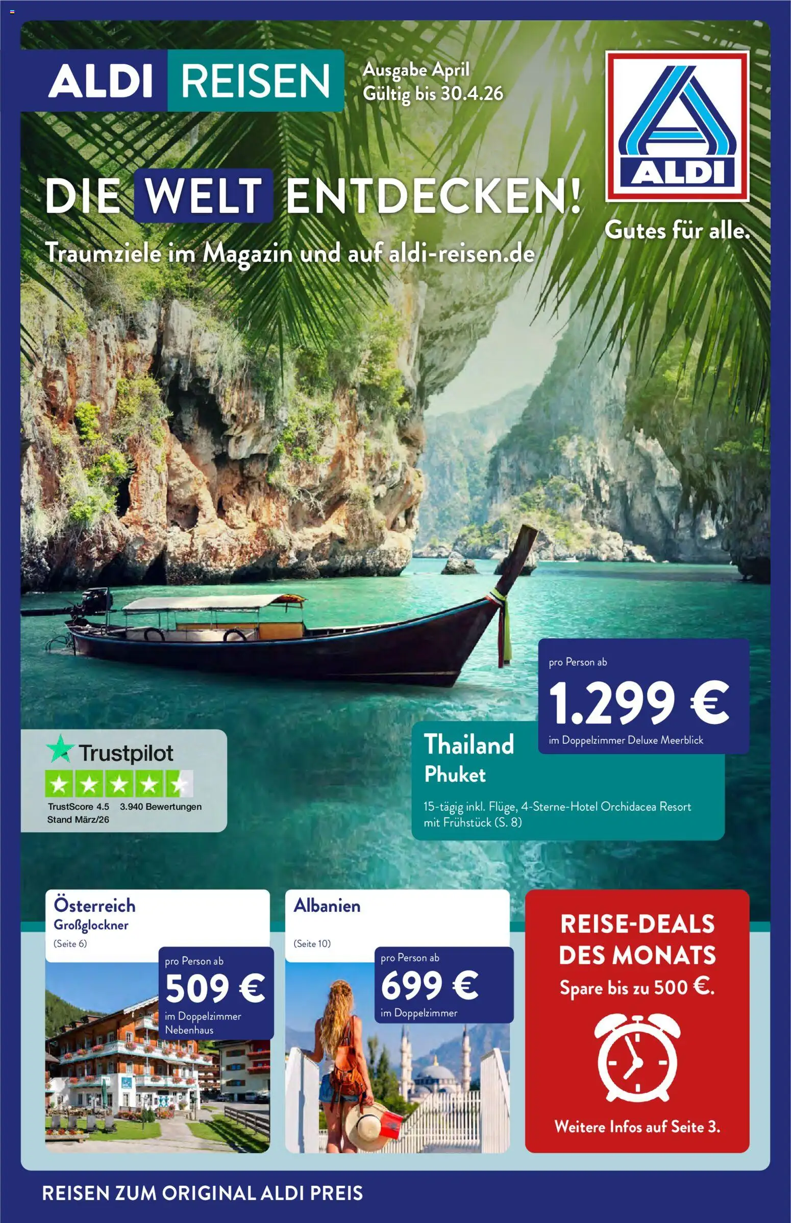 Aldi Reisen Prospekt (vom 01.04.2026 - 30.04.2026)