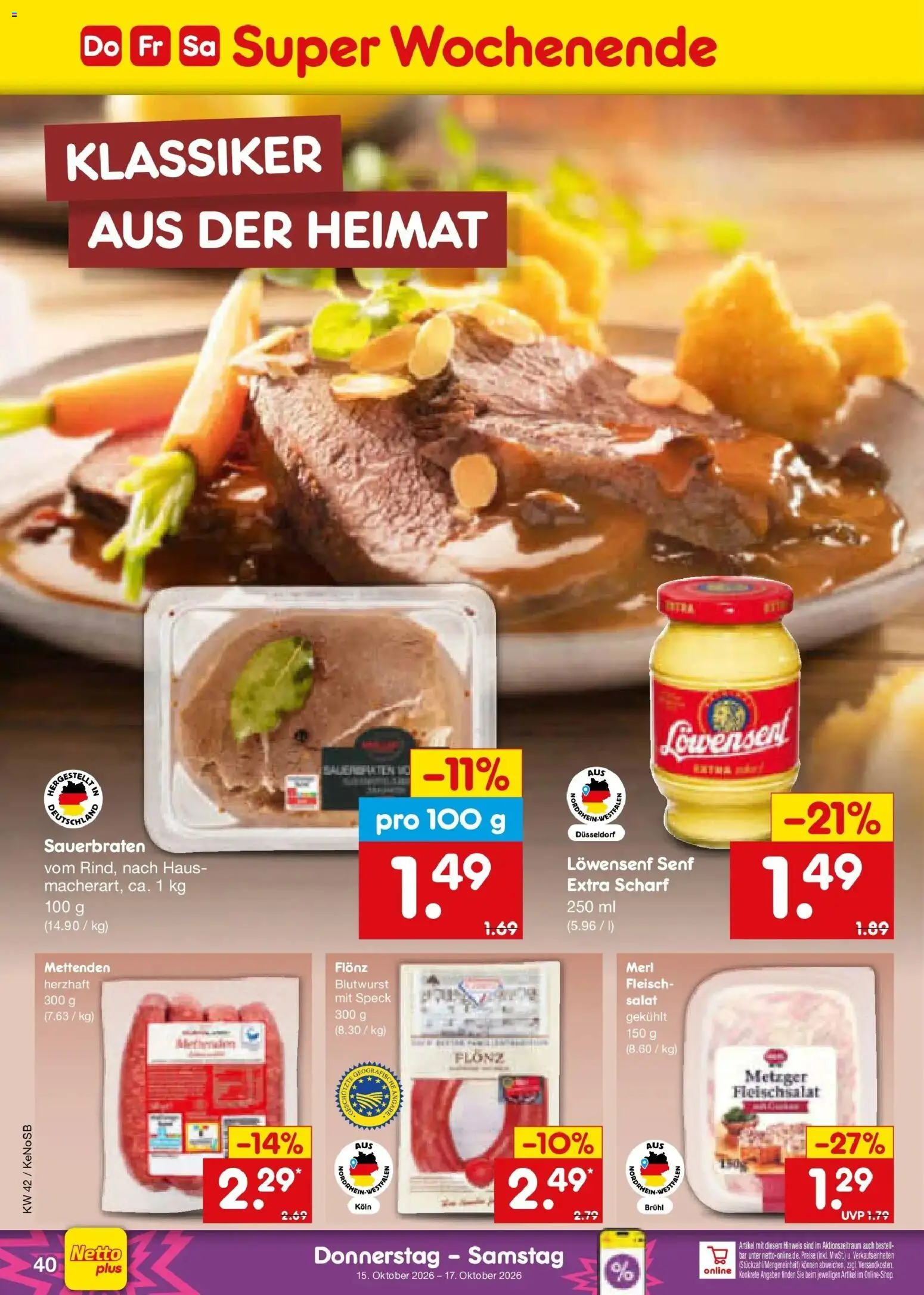 Vorschau von dem Prospekt des Geschäftes Netto Marken-Discount, gültig ab dem 12.10.2026 - Salat, Fleisch