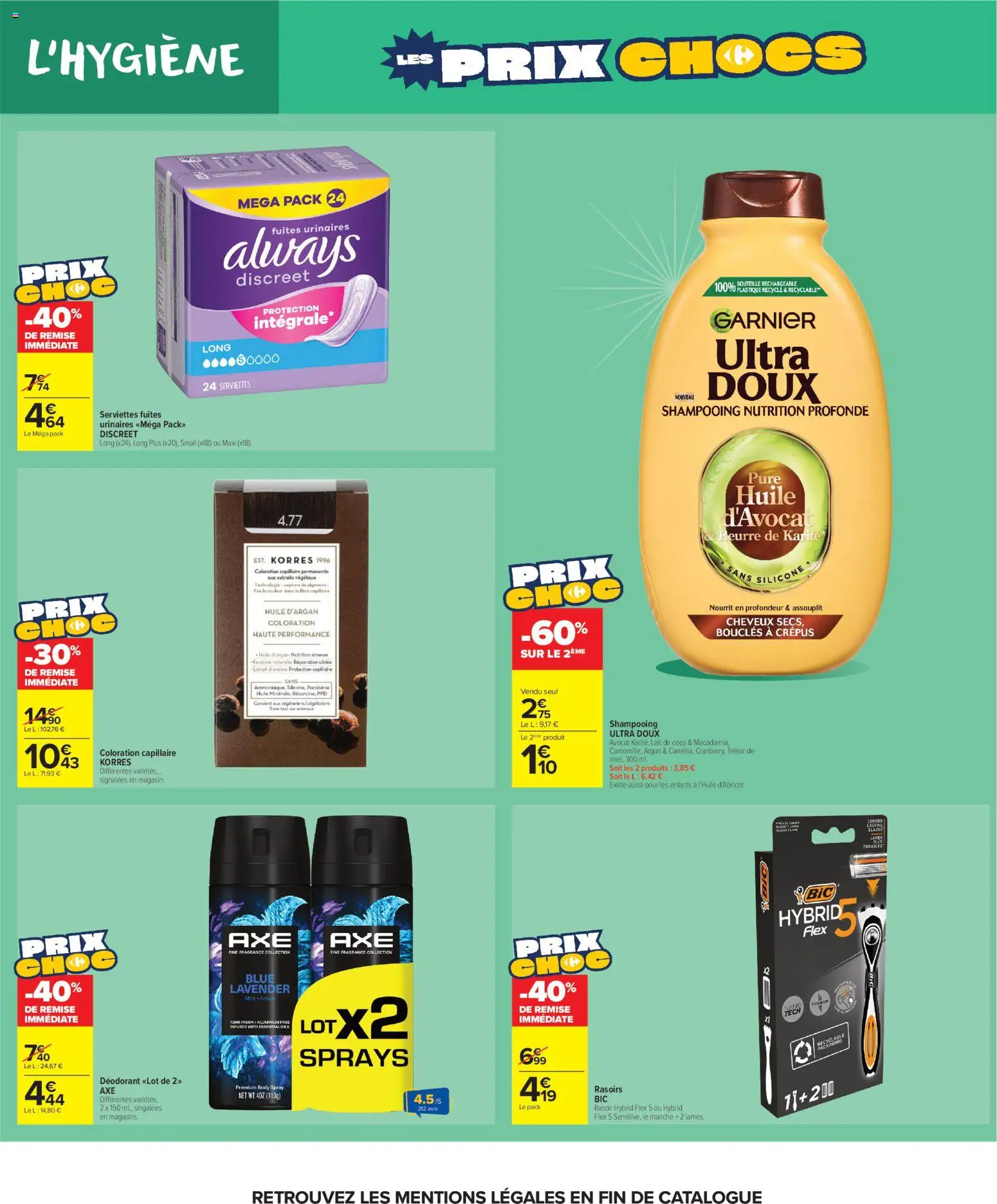 Prévisualisation de Carrefour Market Les prix chocs du magasin Carrefour Market formulaire valide 27/10/2026 - Lait, Trésor, Huile, Lait de coco, Rasoir, Serviettes, Coloration, Huile d’argan