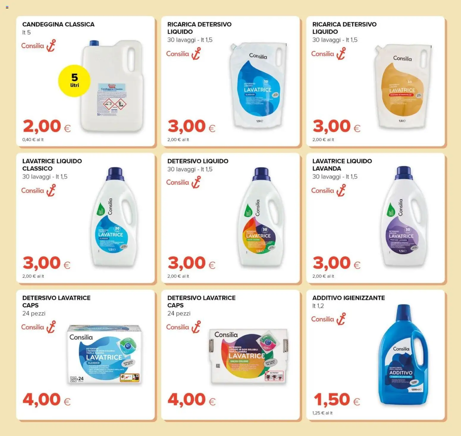Anteprima dell'opuscolo Oasi volantino Prezzi Ribassati dal negozio Oasi valido da 21/08/2026 - Lavatrice, Lavanda, Profumo, Candeggina, Pere