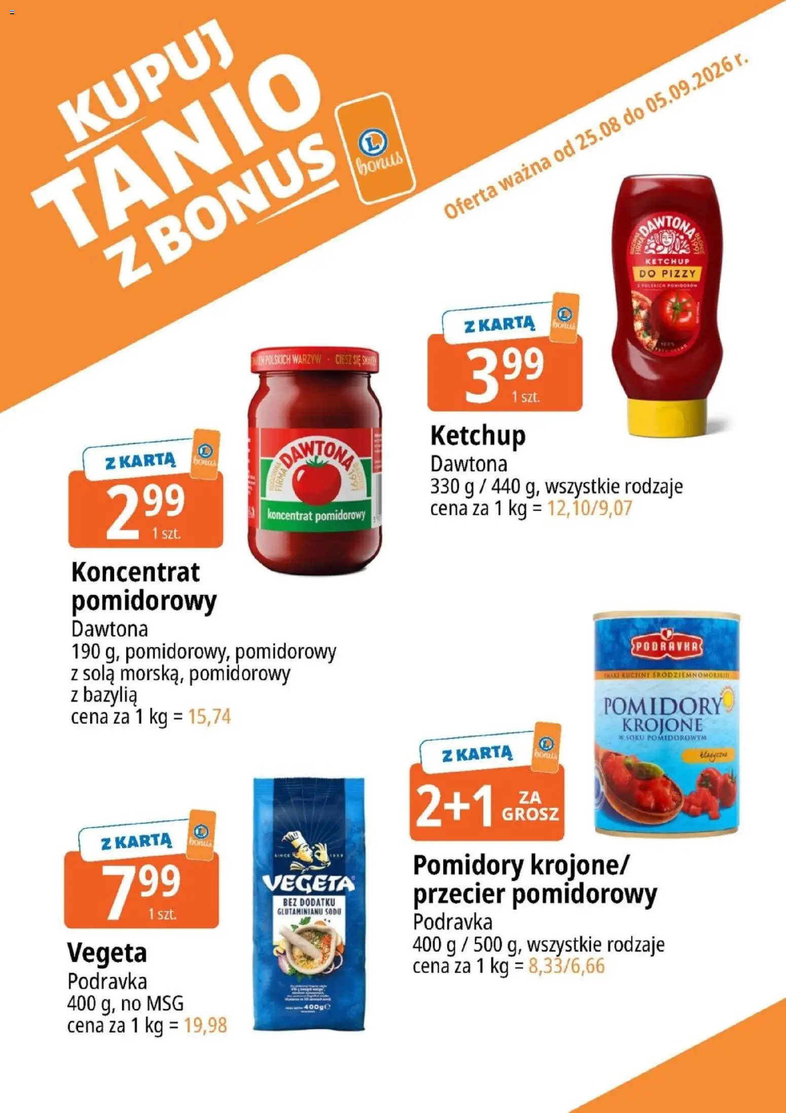 Pogląd gazetki "E.Leclerc gazetka - Kupuj Tanio Z Bonus" ze sklepu E.Leclerc ważnej od 25.08.2026