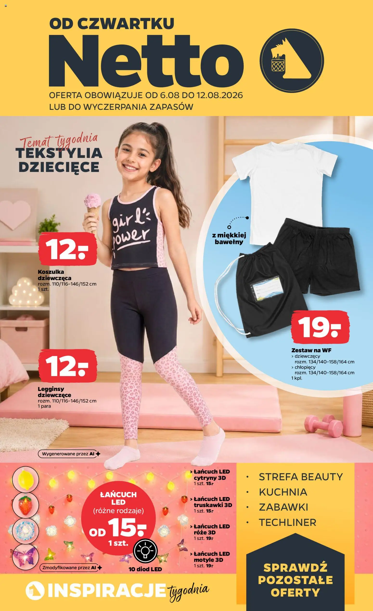 Pogląd gazetki "Netto gazetka od czwartku NonFood" ze sklepu Netto ważnej od 06.08.2026 - Zabawki, Truskawki, Legginsy, Cytryny, Tekstylia