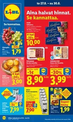 Kaupan Lidl Lidl tarjoukset esikatselu, voimassa 27/08/2026