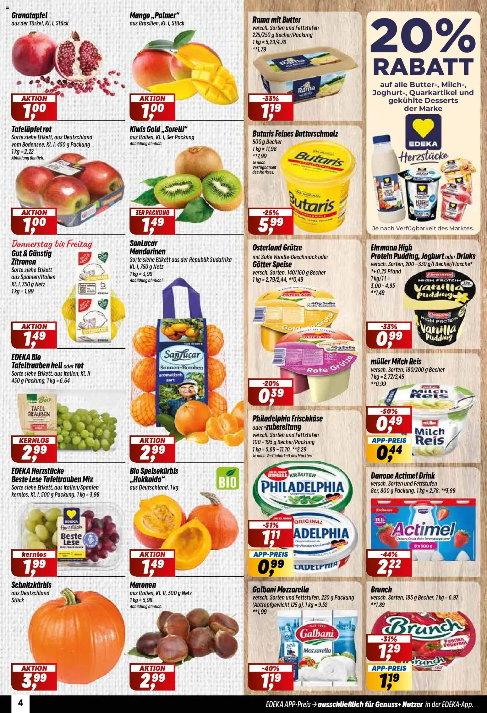 Vorschau von dem Prospekt des Geschäftes Simmel, gültig ab dem 26.10.2026 - Mango, Butter, Granatapfel, Joghurt, Reis, Actimel, Soße, Frischkase