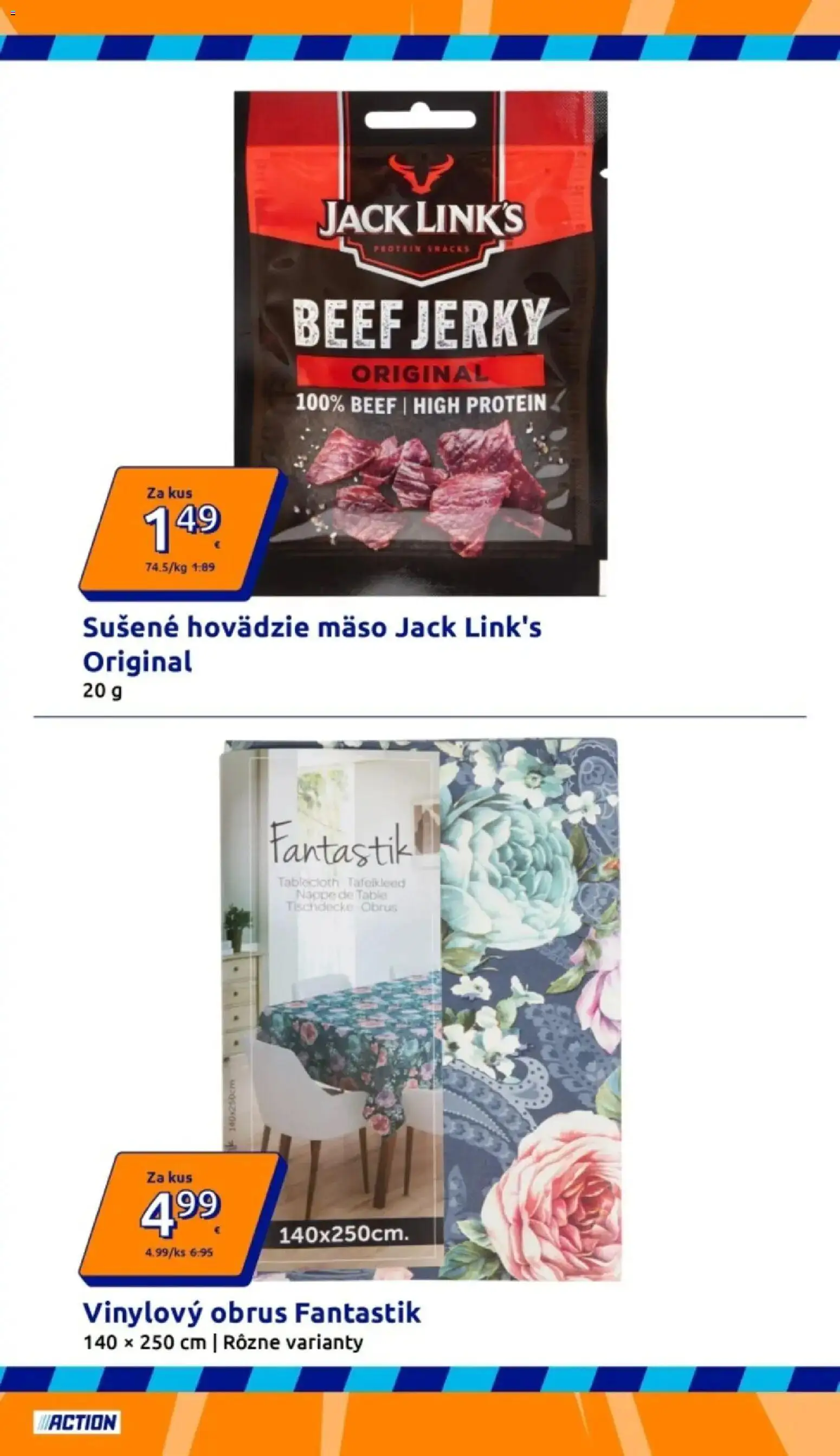 Náhľad Action letáku platného od 09.09.2026 - Mäso, Protein, Hovädzie mäso, Jerky