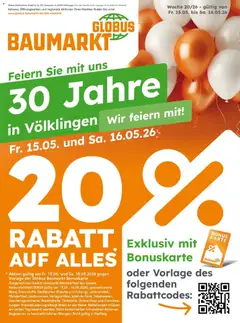 Vorschau von dem Prospekt des Geschäftes Globus Baumarkt, gültig ab dem 15.05.2026