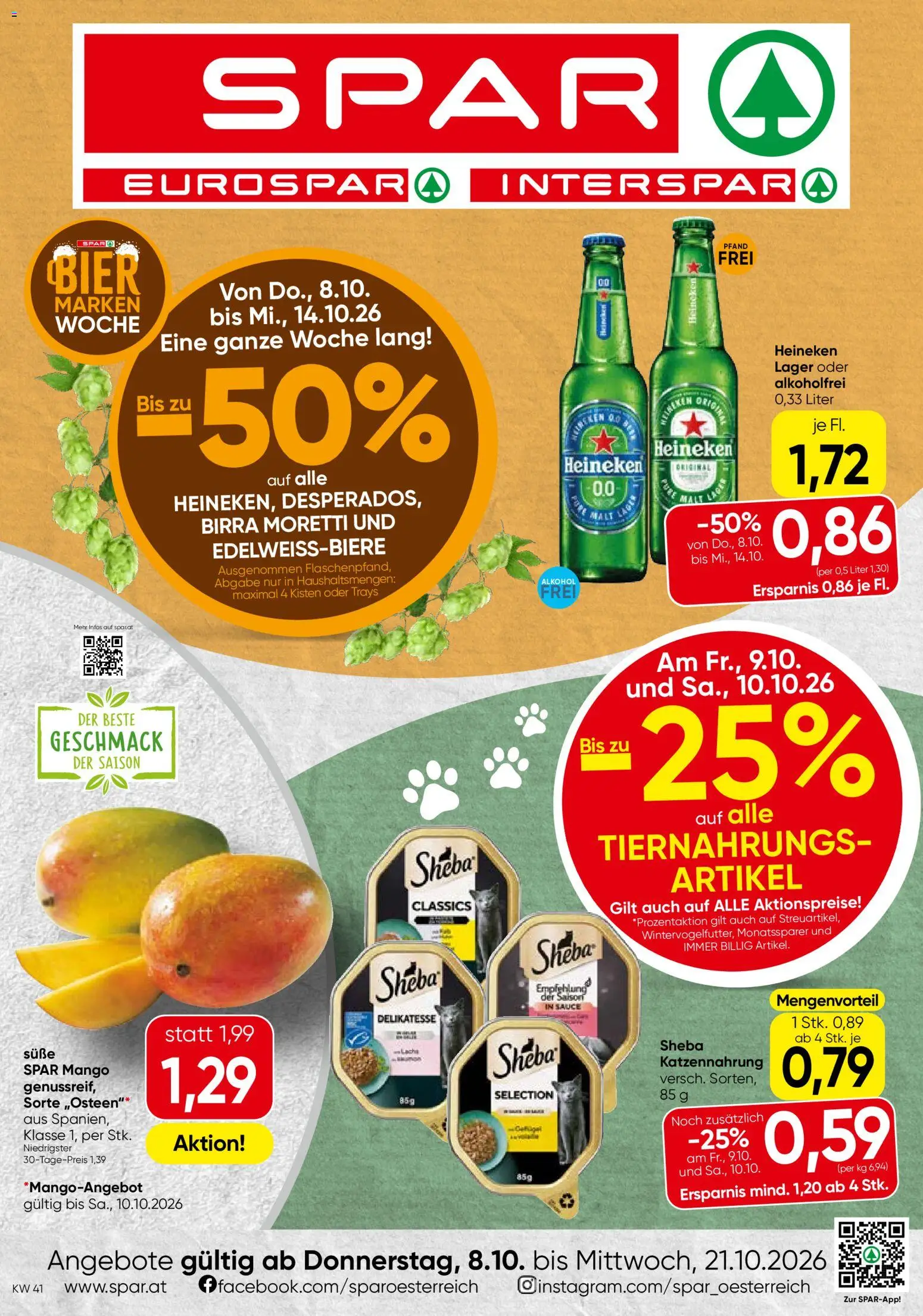 Vorschau der Angebote: Spar Spar Flugblatt gültig ab 08.10.2026 - Mango, Bier