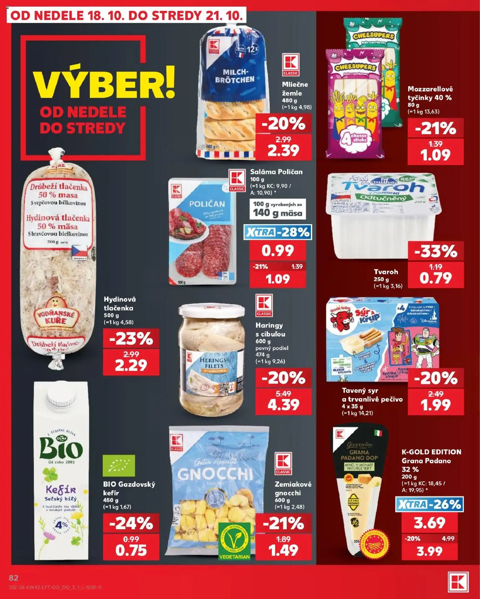 Náhľad Kaufland letáku platného od 15.10.2026 - Syr, Gnocchi, Tvaroh, Grana Padano, Pečivo, Tlačenka, Saláma, Tavený syr