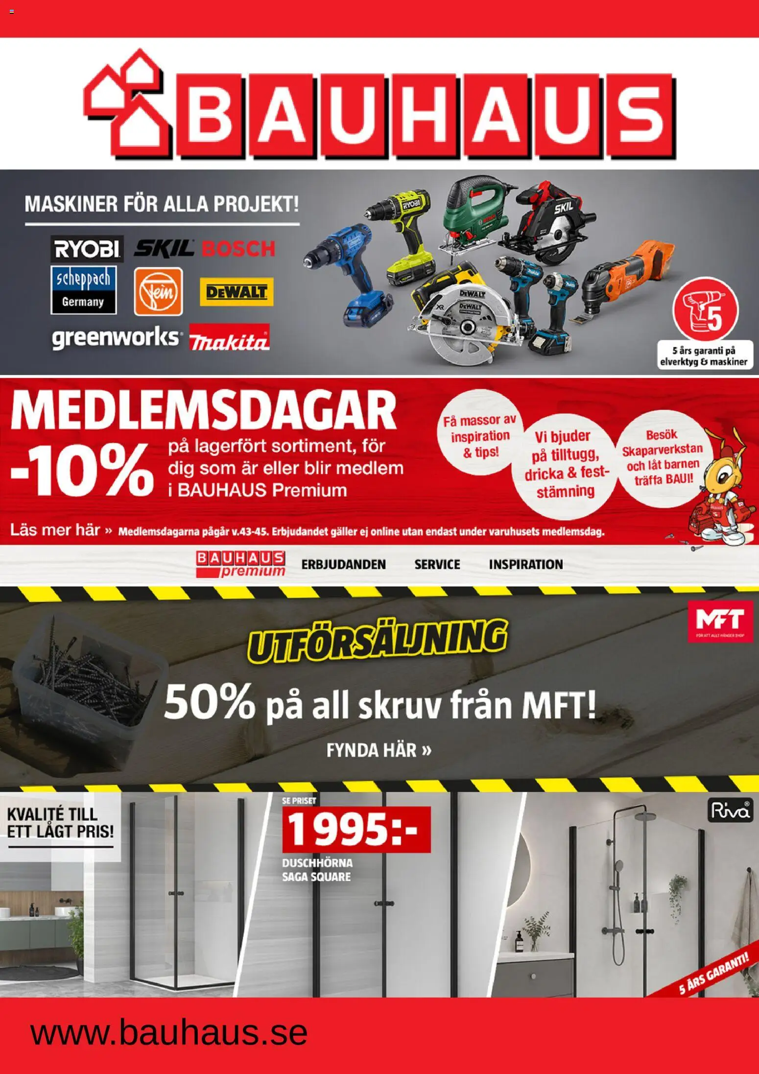 Förhandsgranska reklamblad Bauhaus erbjudanden från butik Bauhaus gäller från 25/10/2026 - Ryobi, Galler