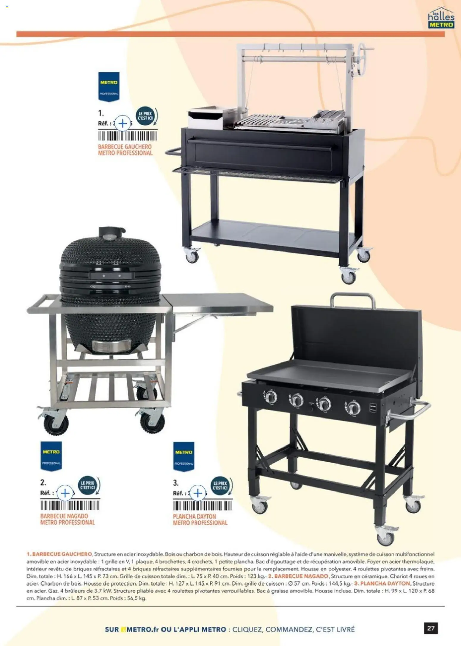Prévisualisation de Terrasse&salle Collection 2026 du magasin METRO formulaire valide 09/01/2026 - Barbecue, Livre, Plancha, Briques, Poids, Chariot, Grille de cuisson