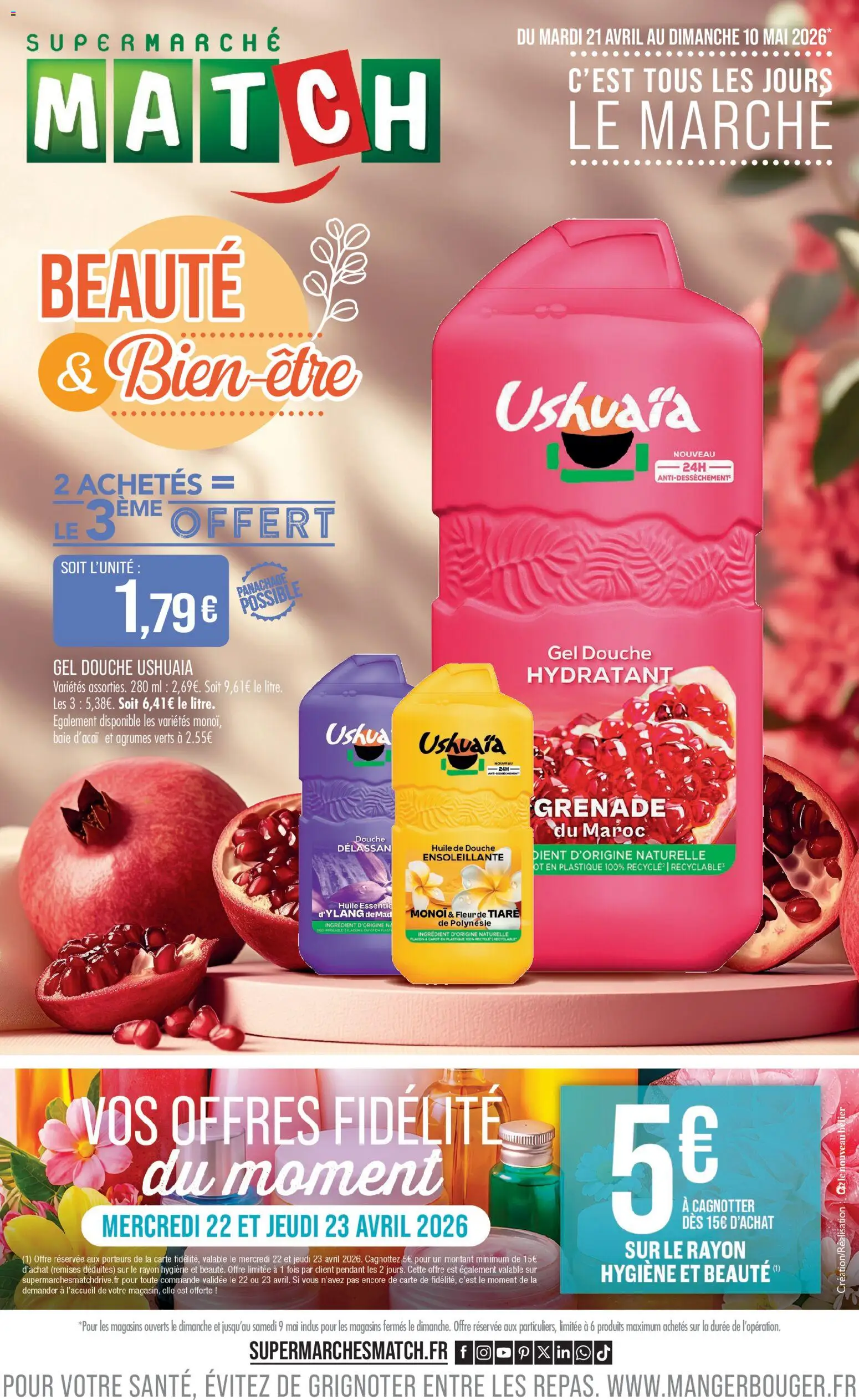 Prévisualisation de Match Supermarché - Beauté du magasin Match Supermarché formulaire valide 21/04/2026 - Grenade, Gel douche, Douche, Huile, Agrumes, Hygiène