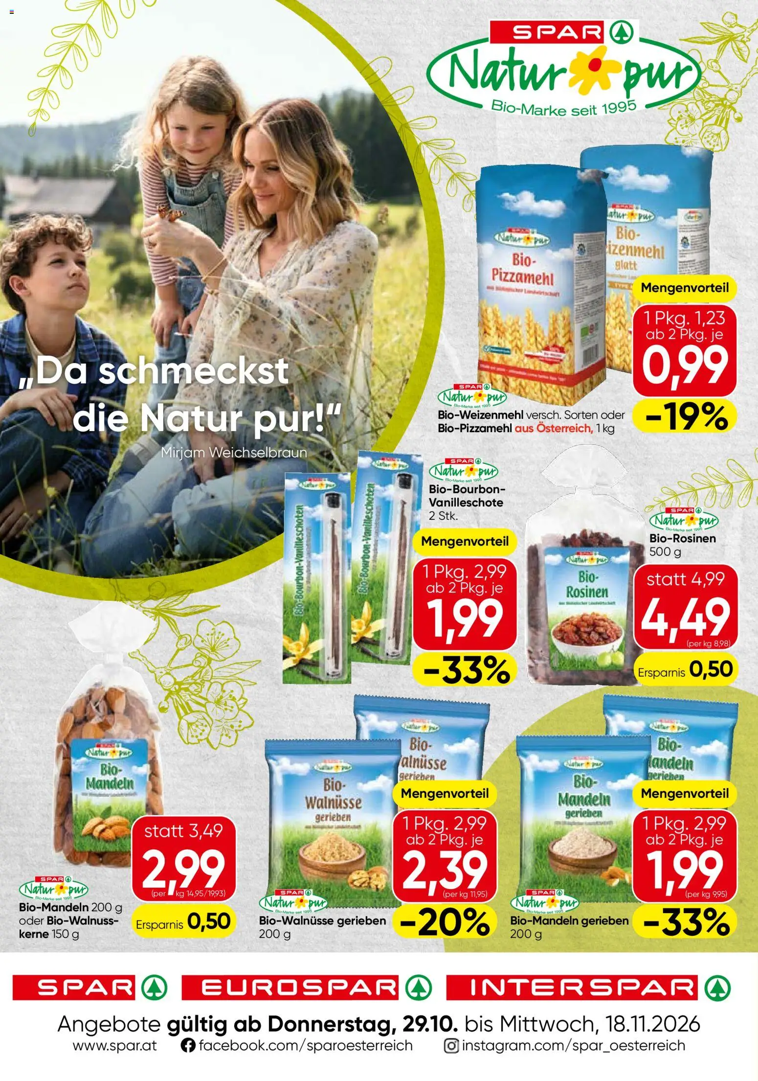 Vorschau der Angebote: Spar Spar Natur*pur gültig ab 29.10.2026 - Rosinen
