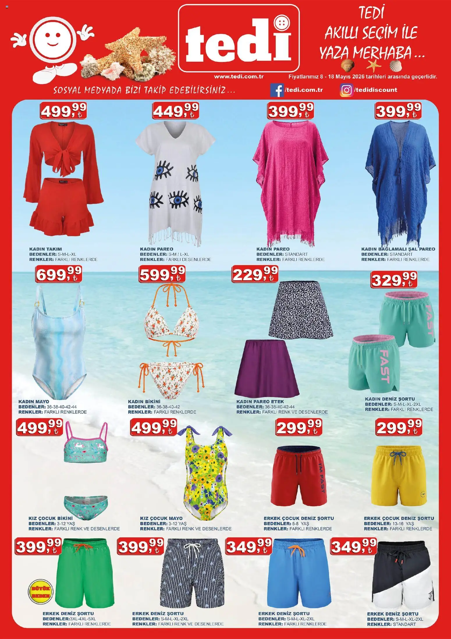 Tedi Tedi Katalog 08.05.2026 - Broşürünün önizlemesi - Mayo, Etek, Şal