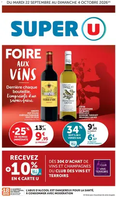 Prévisualisation de Super U Hyper U Foire aux vins du magasin Super U formulaire valide 22/09/2026
