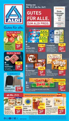 Vorschau von dem Prospekt des Geschäftes Aldi, gültig ab dem 21.09.2026