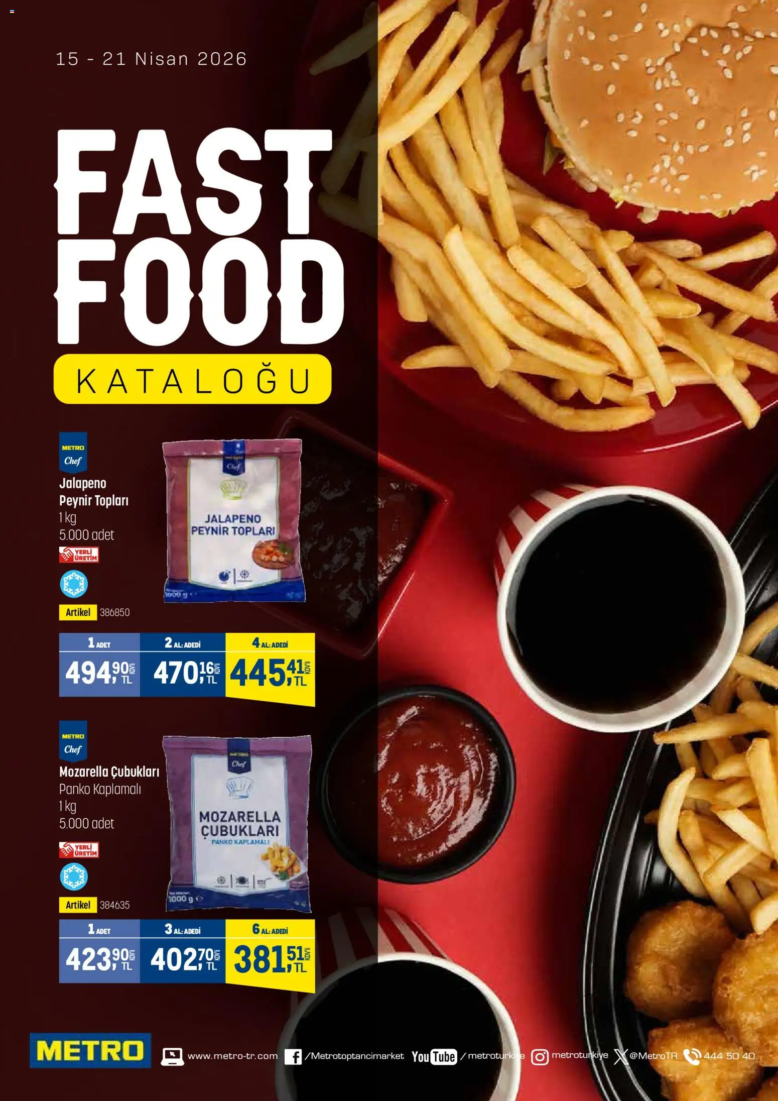 Metro Metro - Fast Food Kataloğu 15.04.2026 - Broşürünün önizlemesi - Peynir