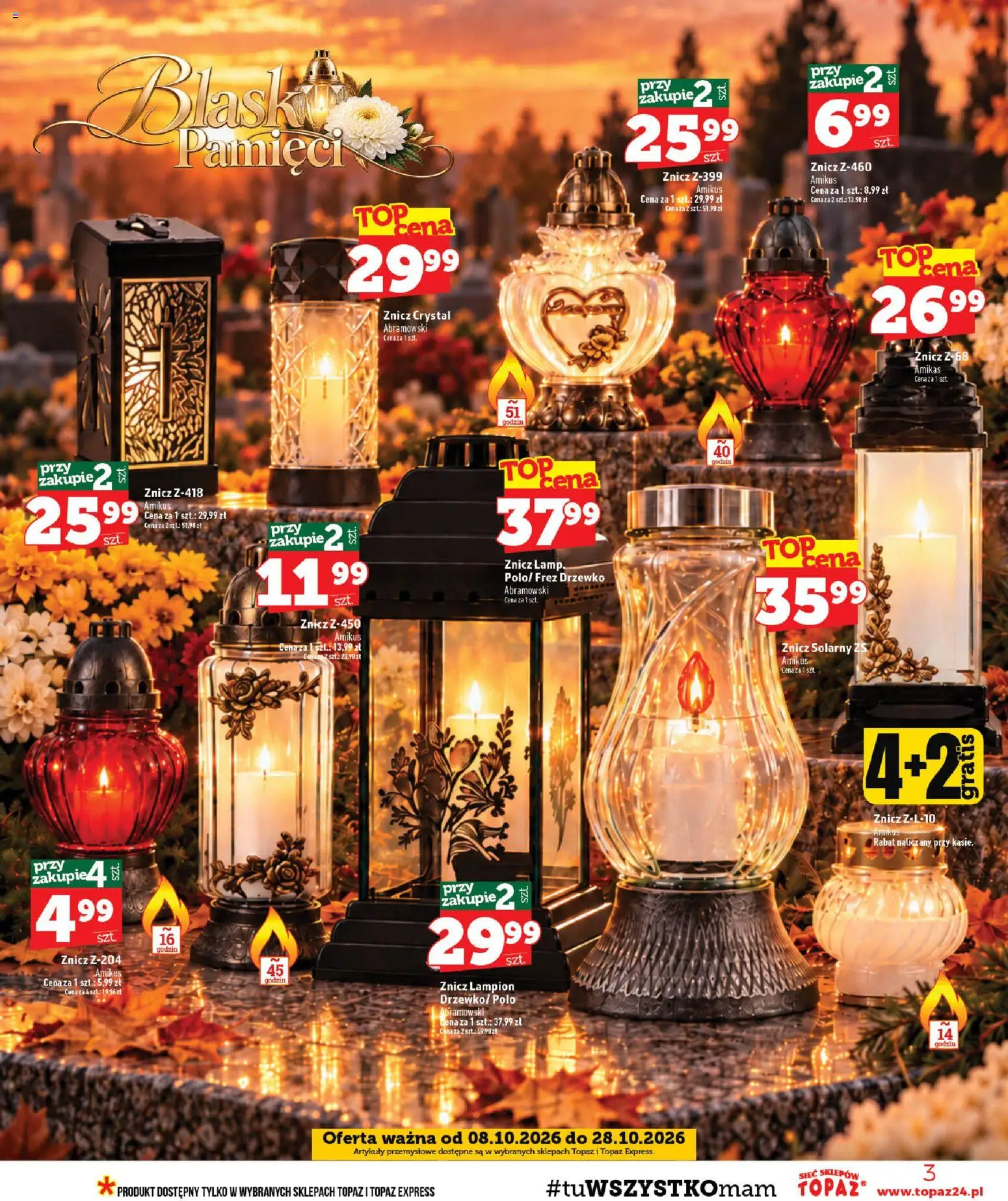 Pogląd gazetki "Topaz gazetka" ze sklepu Topaz ważnej od 08.10.2026 - Lampion, Artykuły przemysłowe