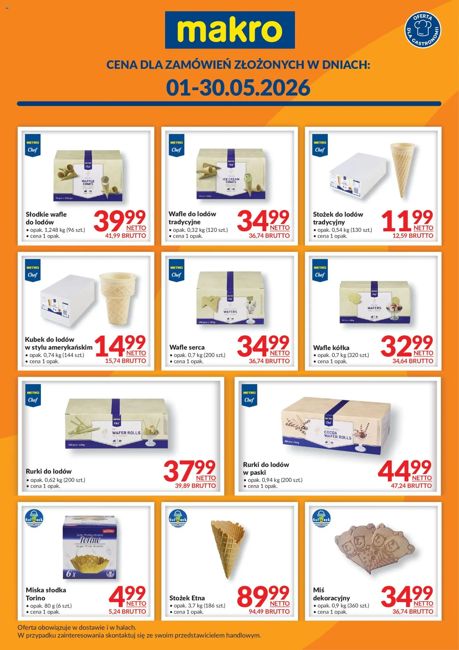 Pogląd gazetki "Makro gazetka - Wafle do lodów" ze sklepu Makro ważnej od 01.05.2026 - Wafle, Wafle do lodów