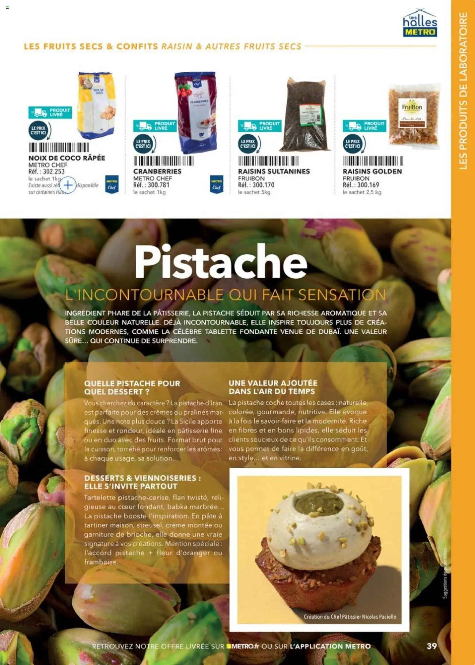 Prévisualisation de Boulangers Pâtissiers du magasin METRO formulaire valide 30/04/2026 - Coco, Dessert, Tablette, Framboise, Raisin, Viennoiseries, Fruits secs, Noix de coco rapee