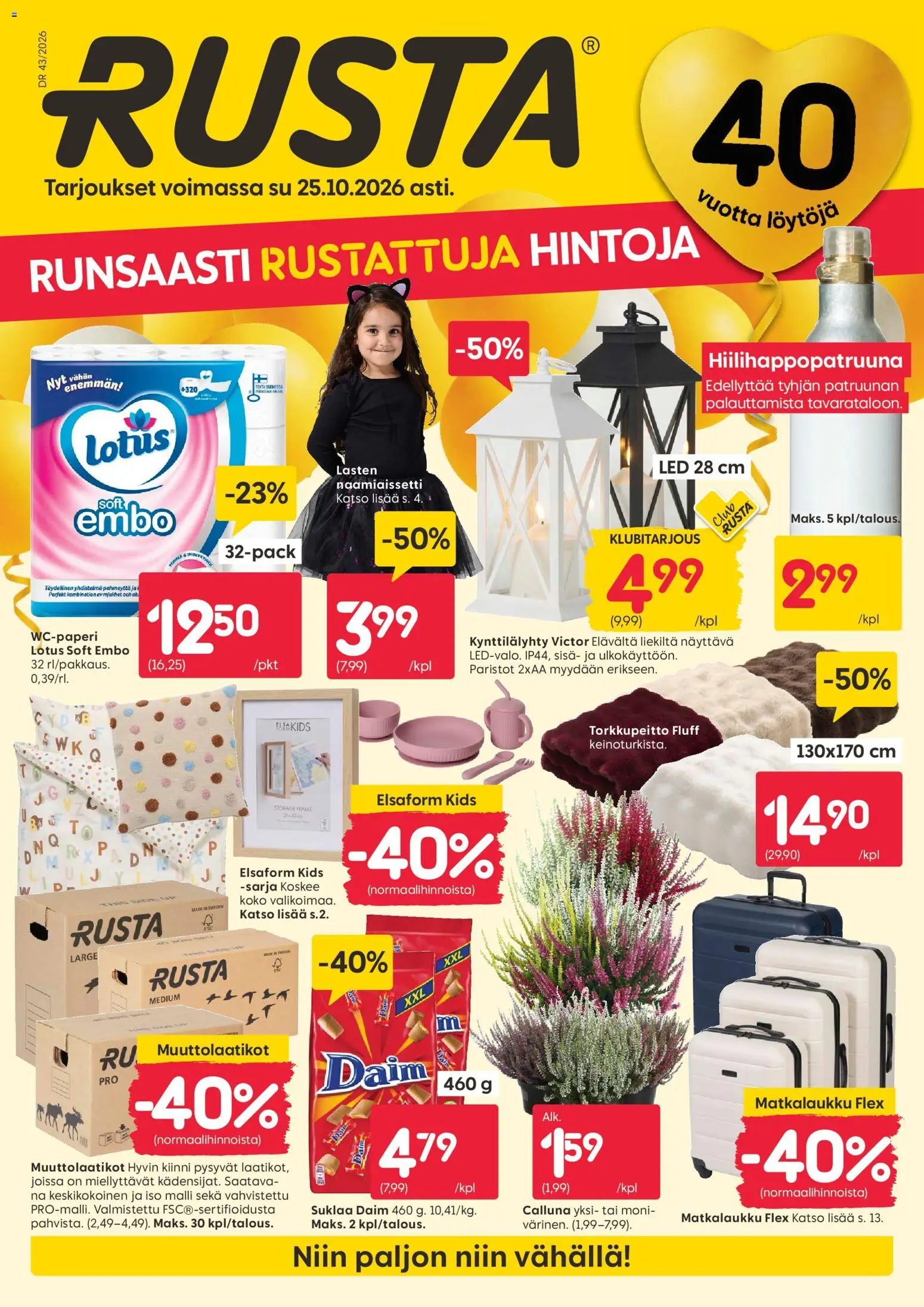 Kaupan Rusta Rusta tarjoukset esikatselu, voimassa 19/10/2026