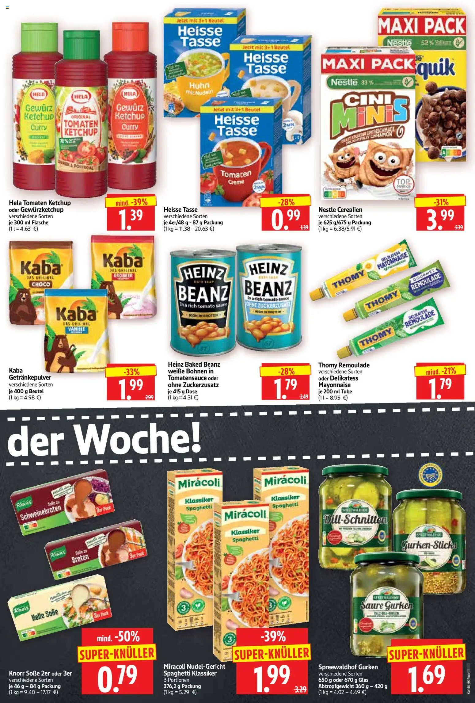 Vorschau von dem Prospekt des Geschäftes HERKULES, gültig ab dem 02.11.2026 - Nudeln, Mayonnaise, Tomaten, Ketchup, Vanille, Knorr, Creme, Soße