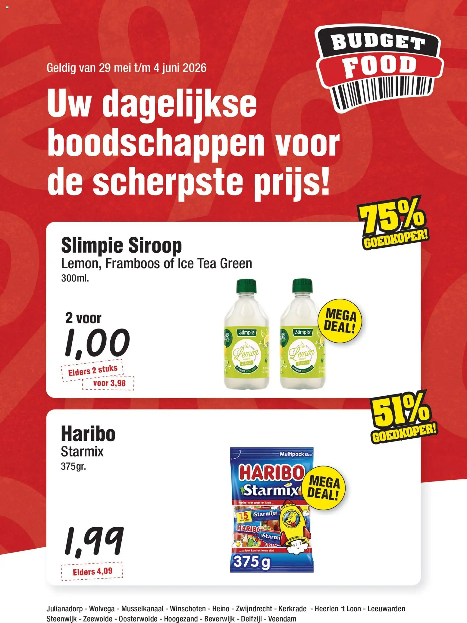 Voorbeeld van Budget Food folder van winkel Budget Food geldig vanaf 29-05-2026 - Ice Tea, Kan, Suiker, Siroop