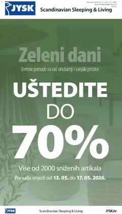 Pregled letka JYSK Katalog trgovine JYSK vrijedi od 13.05.2026