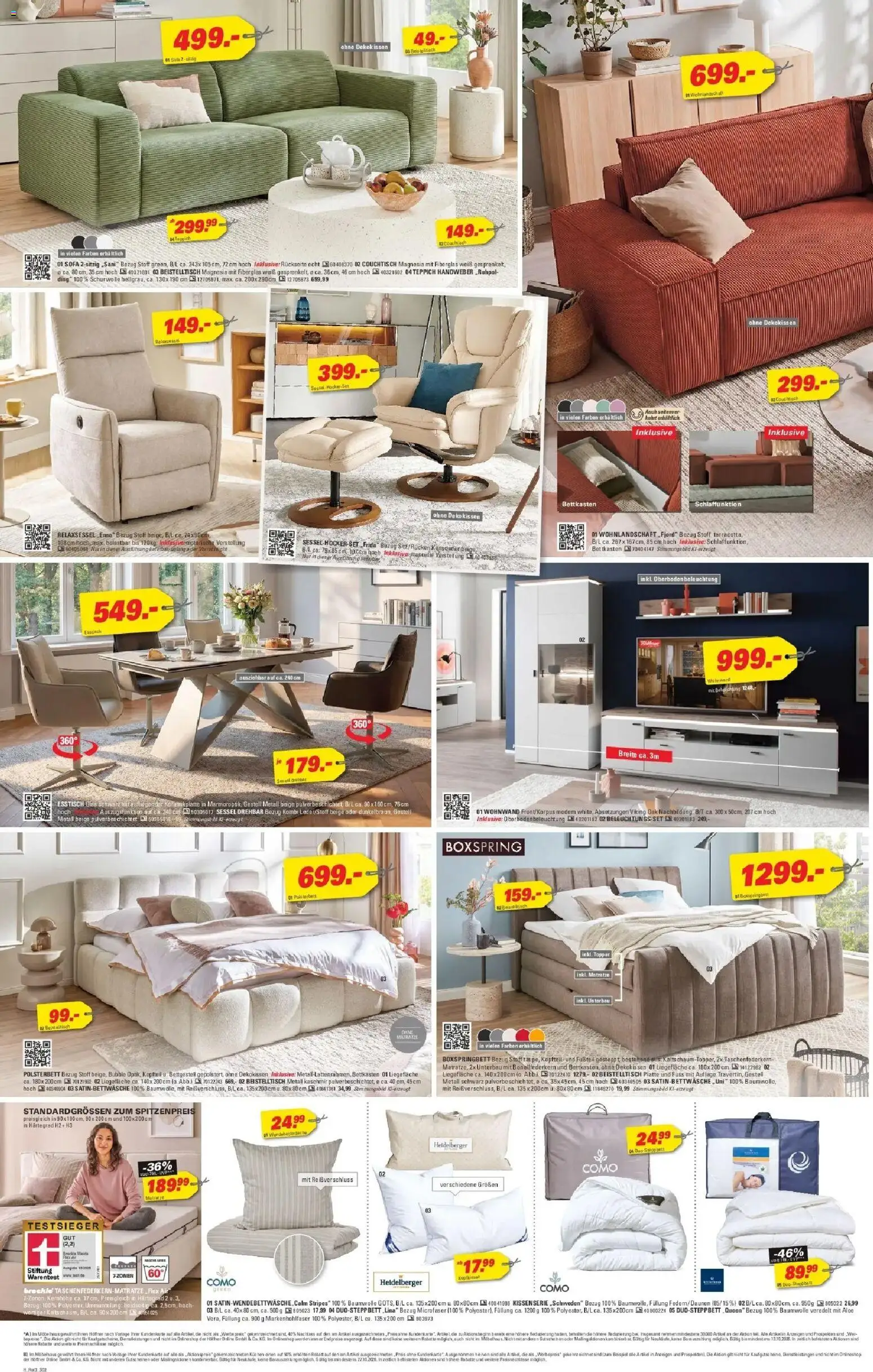 Vorschau von dem Prospekt des Geschäftes Höffner, gültig ab dem 30.09.2026 - Sofa, Boxspringbett, Matratze, Teppich, Esstisch, Kissen, Topper, Modem