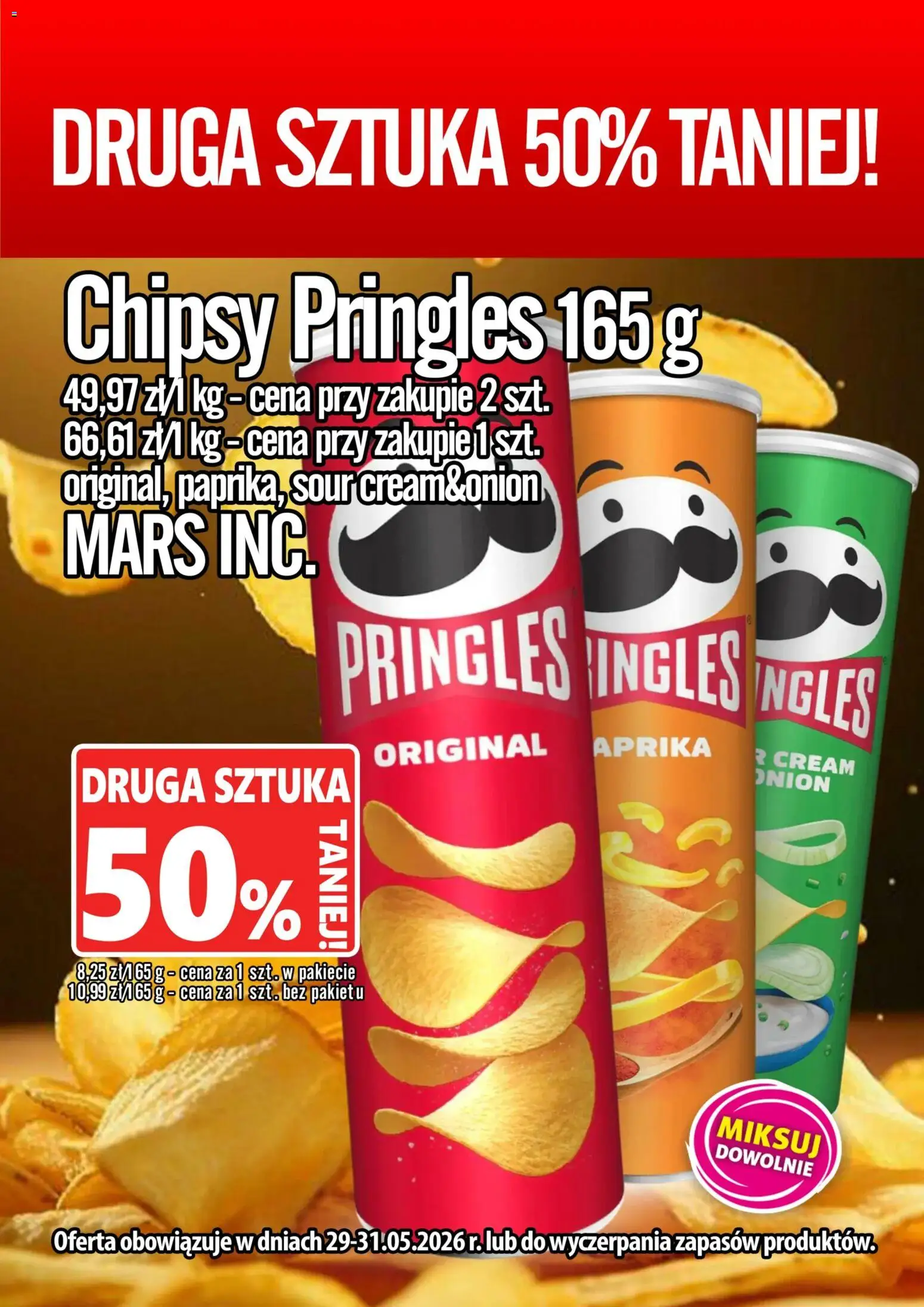 Pogląd gazetki "Prim Market promocja - Chipsy Pringles 165g" ze sklepu Prim Market ważnej od 29.05.2026 - Chipsy, Pringles, Chipsy pringles