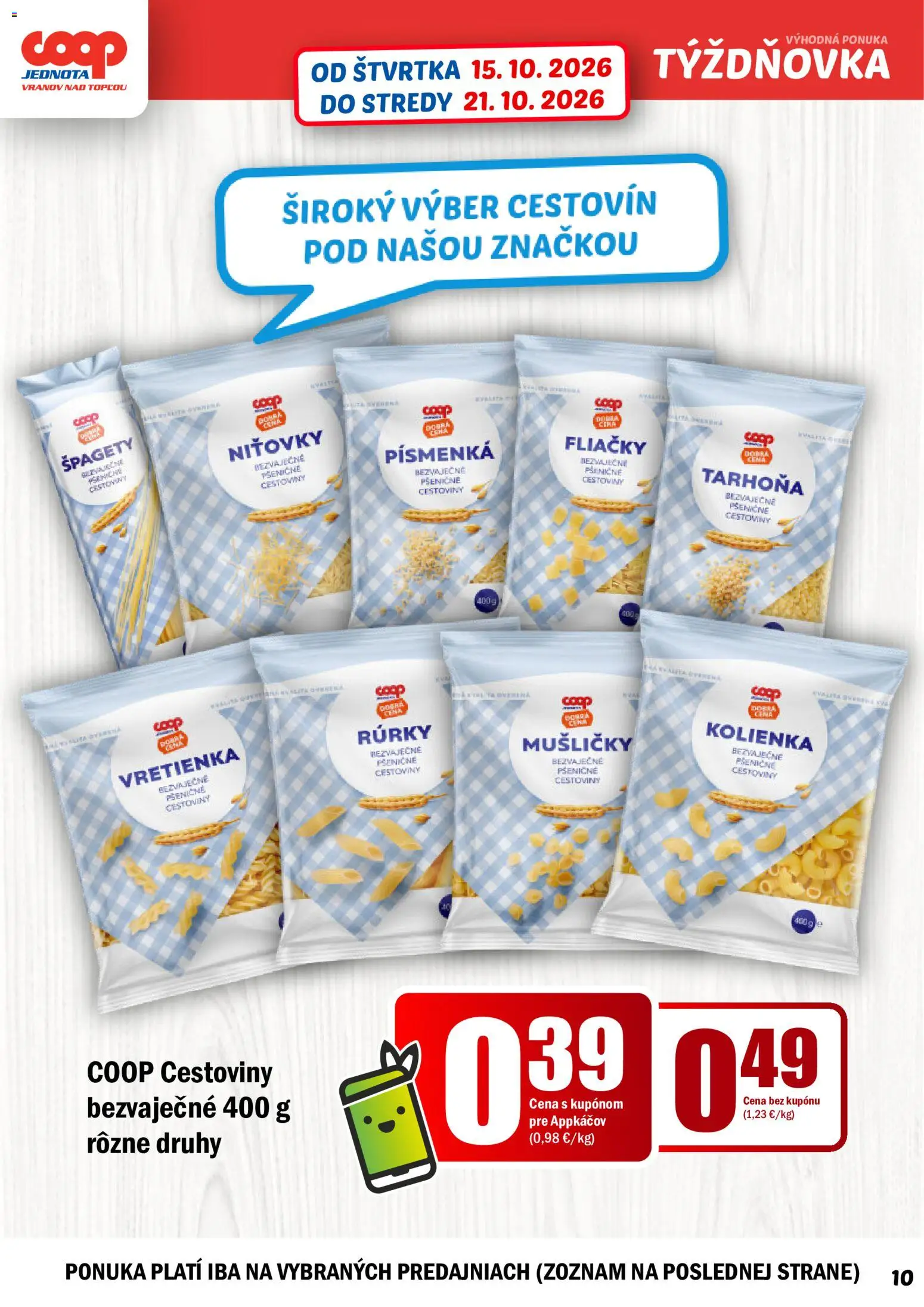 Náhľad COOP Jednota letáku platného od 15.10.2026