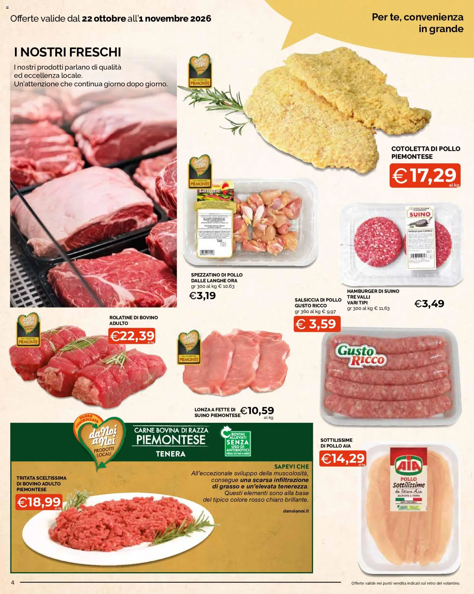 Anteprima dell'opuscolo Mercatò volantino Local dal negozio Mercatò valido da 22/10/2026 - Hamburger, Pollo, Carne, Salsiccia, Bovino, Suino