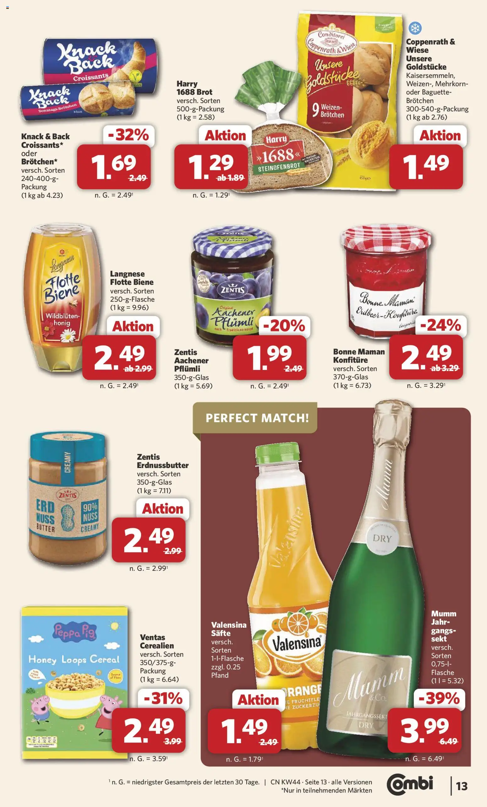 Vorschau von dem Prospekt des Geschäftes Combi, gültig ab dem 26.10.2026 - Butter, Baguette, Brot, Sekt, Langnese, Bonne maman, Valensina