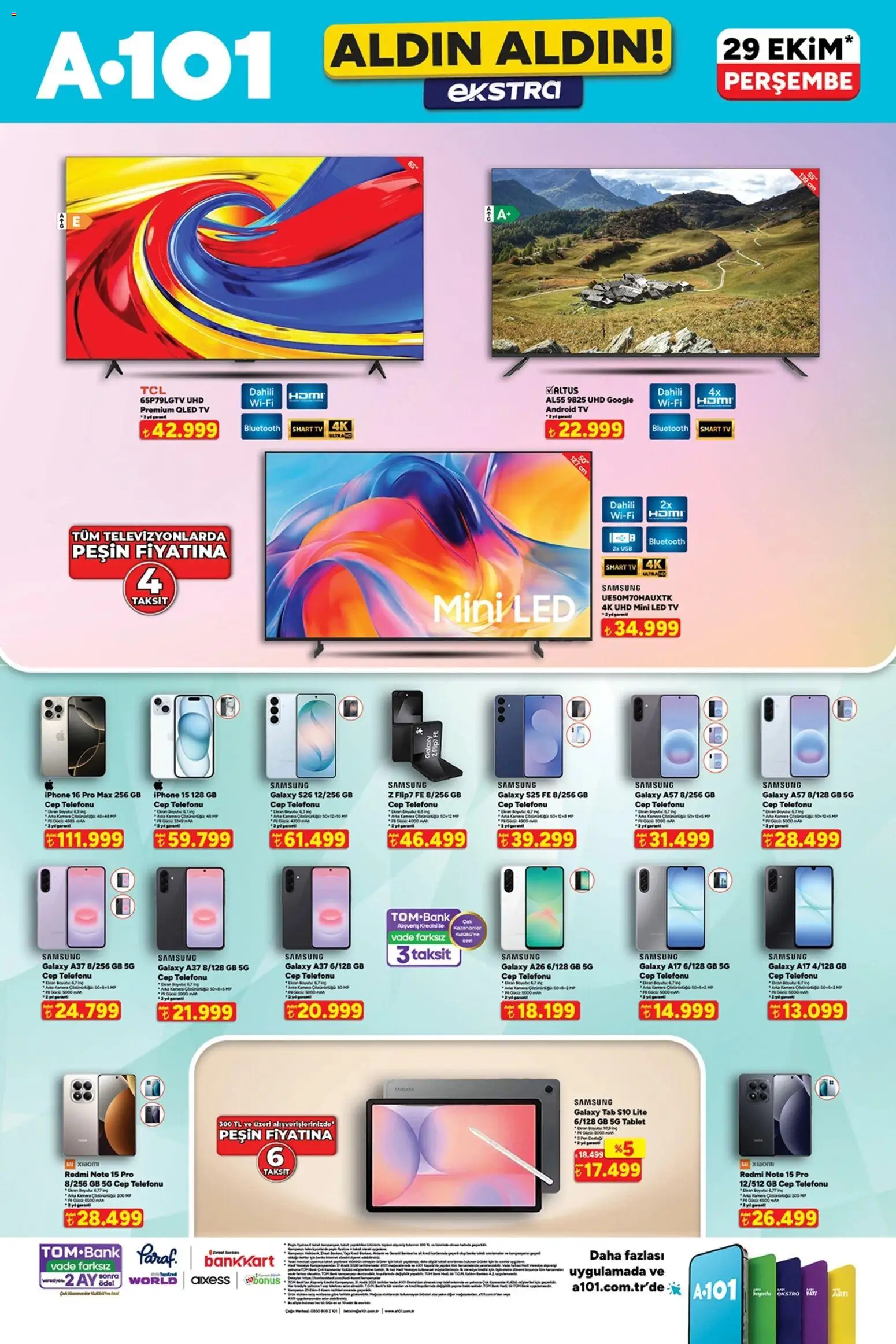 A101 A101 - Katalog Aldın Aldın Ekstra 29.10.2026 - Broşürünün önizlemesi - Iphone, Tablet, TV, USB