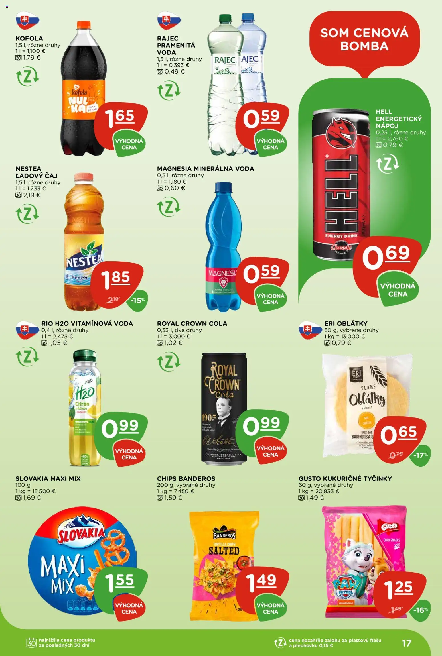 Náhľad Terno letáku platného od 08.10.2026 - Voda, Kofola, Tortilla, Cola, Magnesia, Oblátky, Minerálna voda, Ľadový čaj