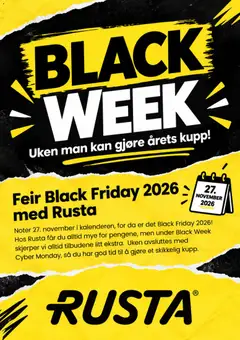 Forhåndsvis Rusta Black Friday avis fra butikk Rusta gyldig fra 19/10/2026