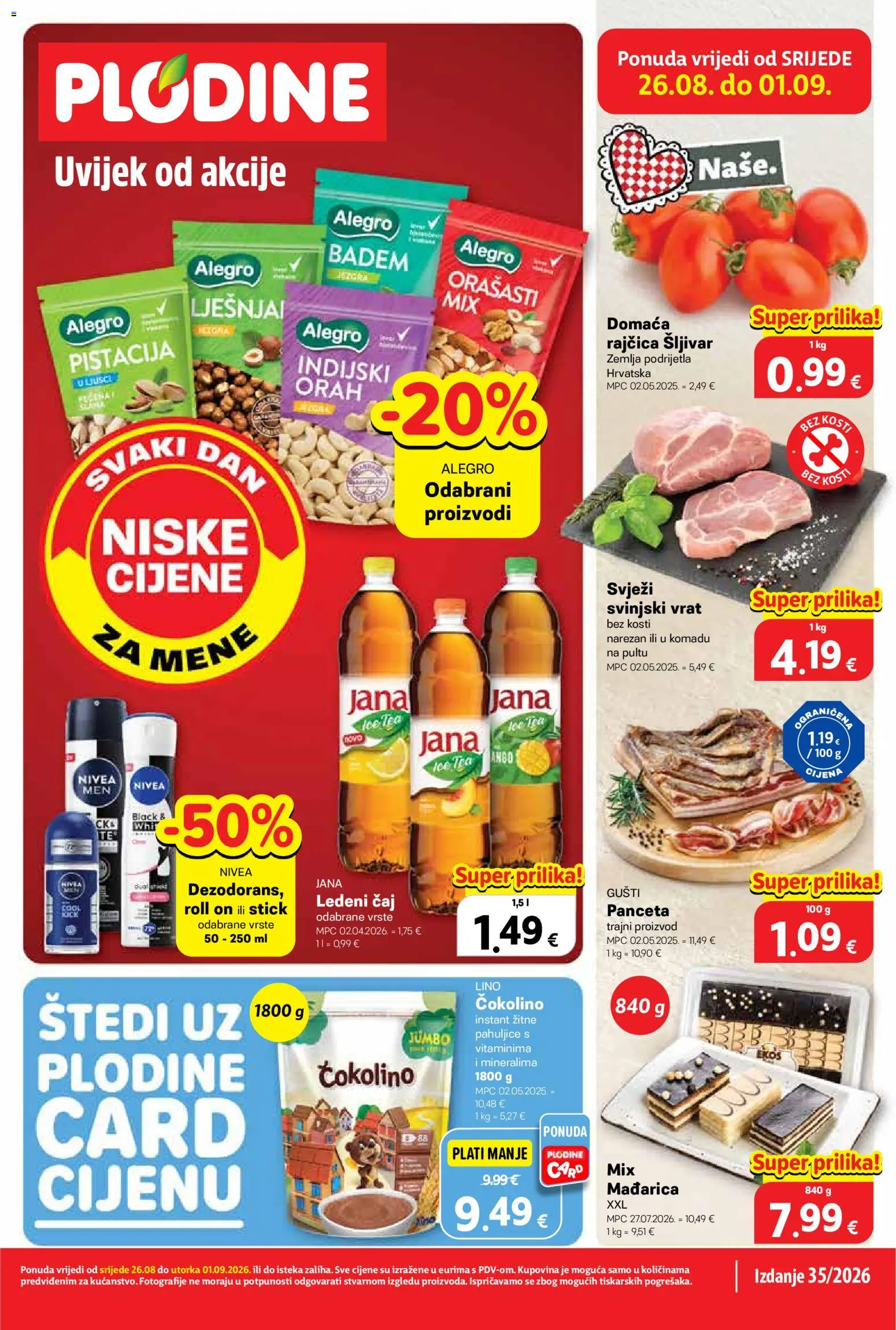 Pregled letka Plodine Katalog trgovine Plodine vrijedi od 26.08.2026
