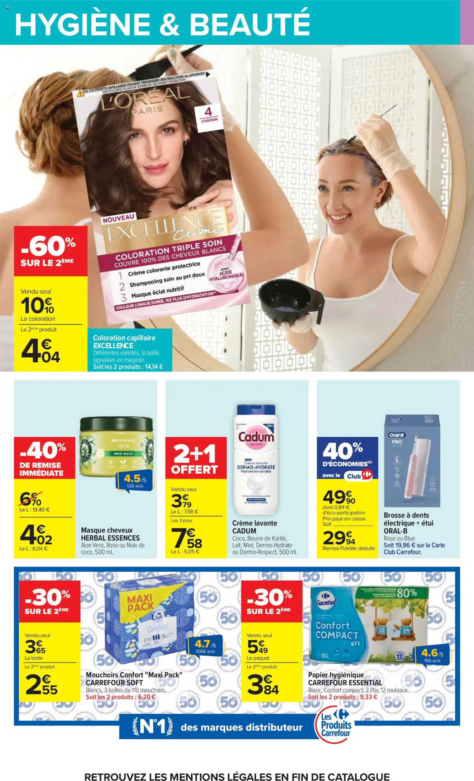 Prévisualisation de Carrefour Vos promos du quotidien du magasin Carrefour formulaire valide 27/10/2026 - Acide hyaluronique, Body, Beurre, Crème, Shampooing, Hygiène, Brosse, Coloration