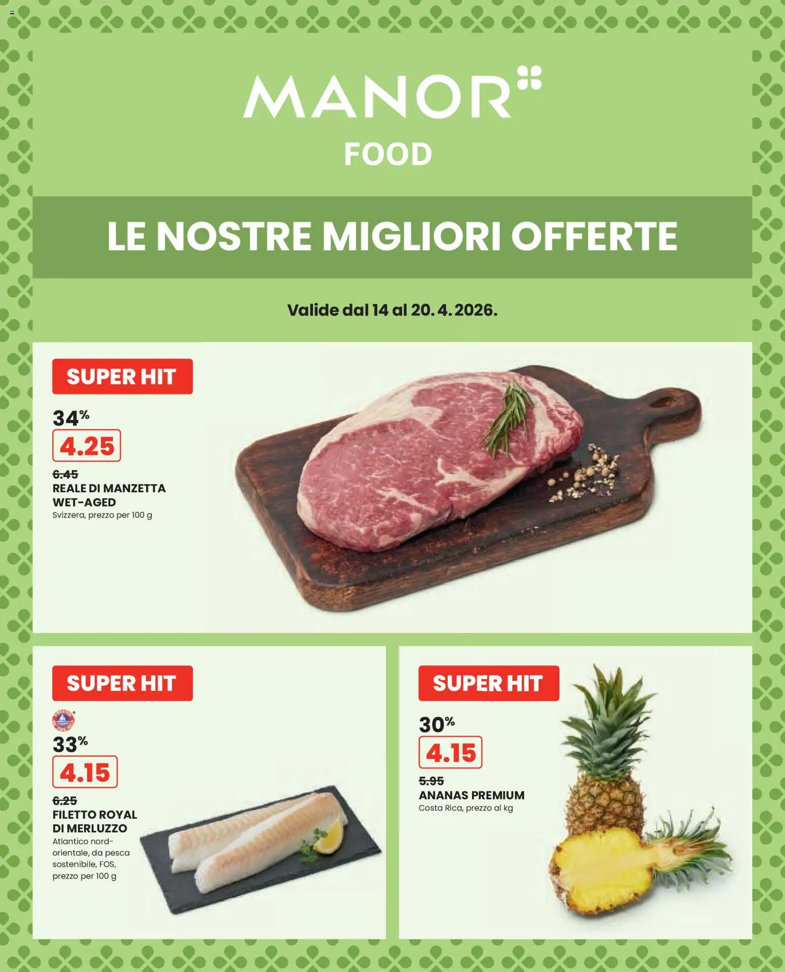 Vorschau des Merkblatts Manor aktionen IT vom Shop Manor gültig von 14.04.2026 bis 20.04.2026 - Ananas