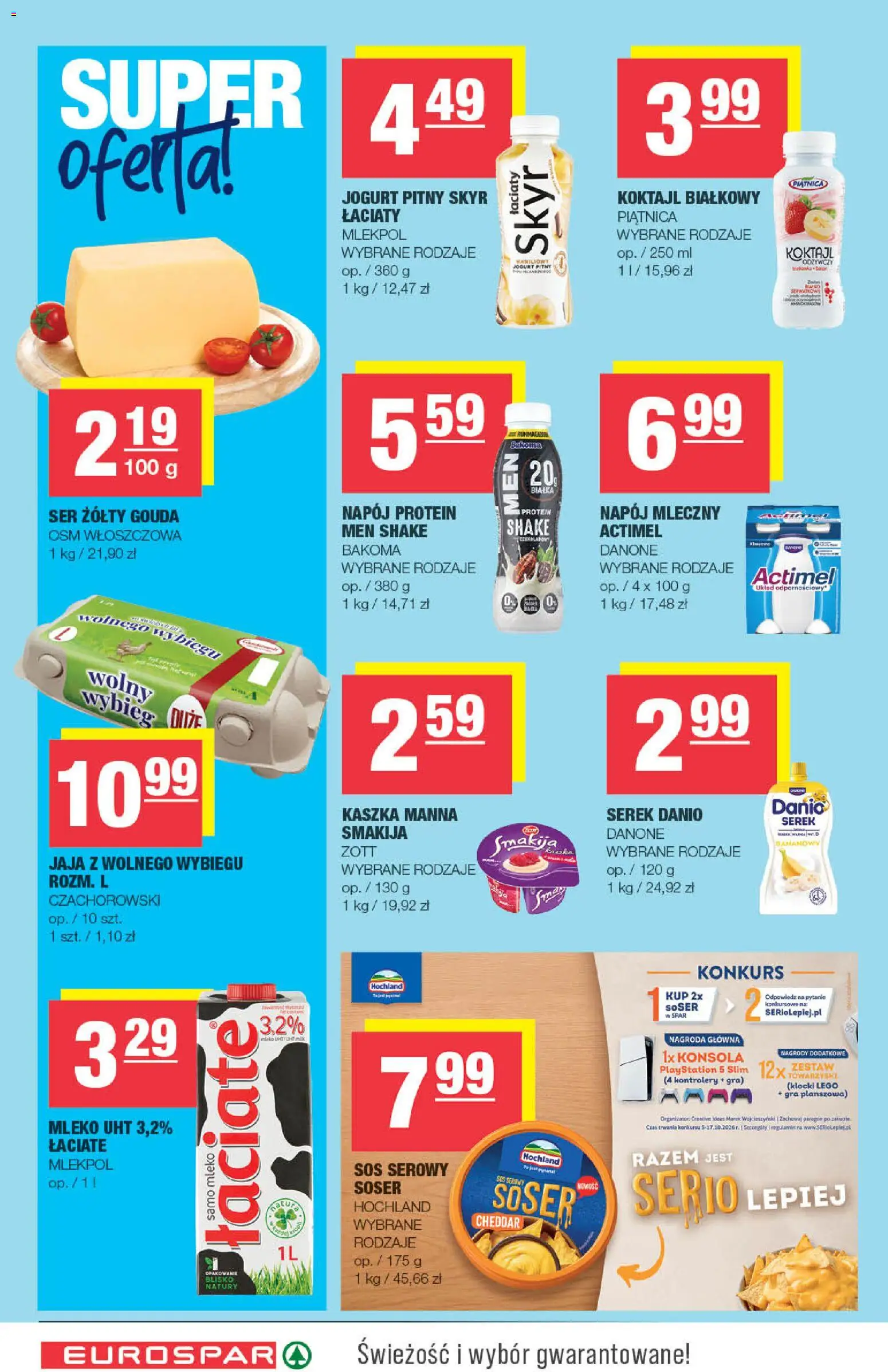 Pogląd gazetki "Spar gazetka - Eurospar" ze sklepu Spar ważnej od 21.10.2026 - Gra, Playstation, Ser, Konsola, Sos serowy, Piątnica, Koktajl, Jaja