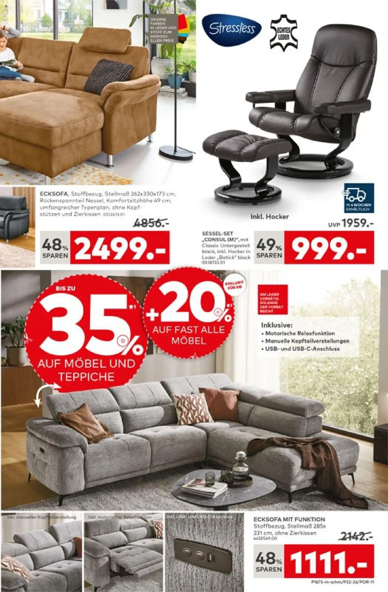 Vorschau von dem Prospekt des Geschäftes Porta!, gültig ab dem 07.09.2026 - Ecksofa, Hocker, USB