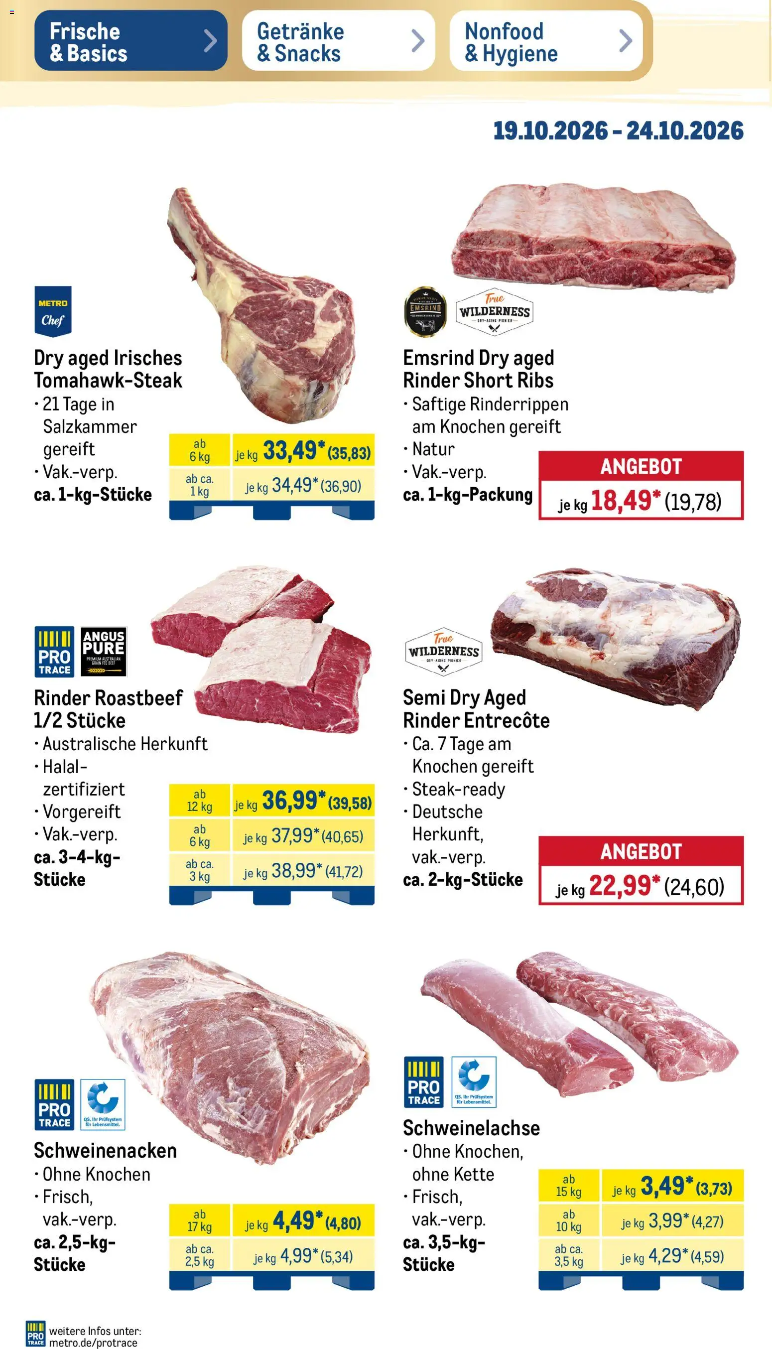 Vorschau von dem Prospekt des Geschäftes Metro, gültig ab dem 19.10.2026 - Burger, Rindfleisch, Putenbrust