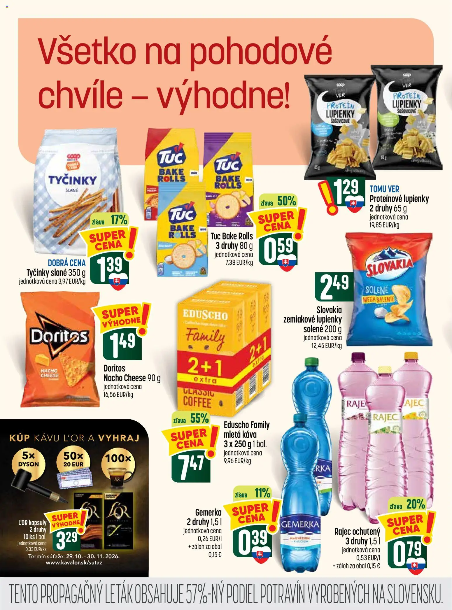 Náhľad COOP Jednota letáku platného od 29.10.2026 - Káva, Protein, Rajec, Gemerka, Mletá káva