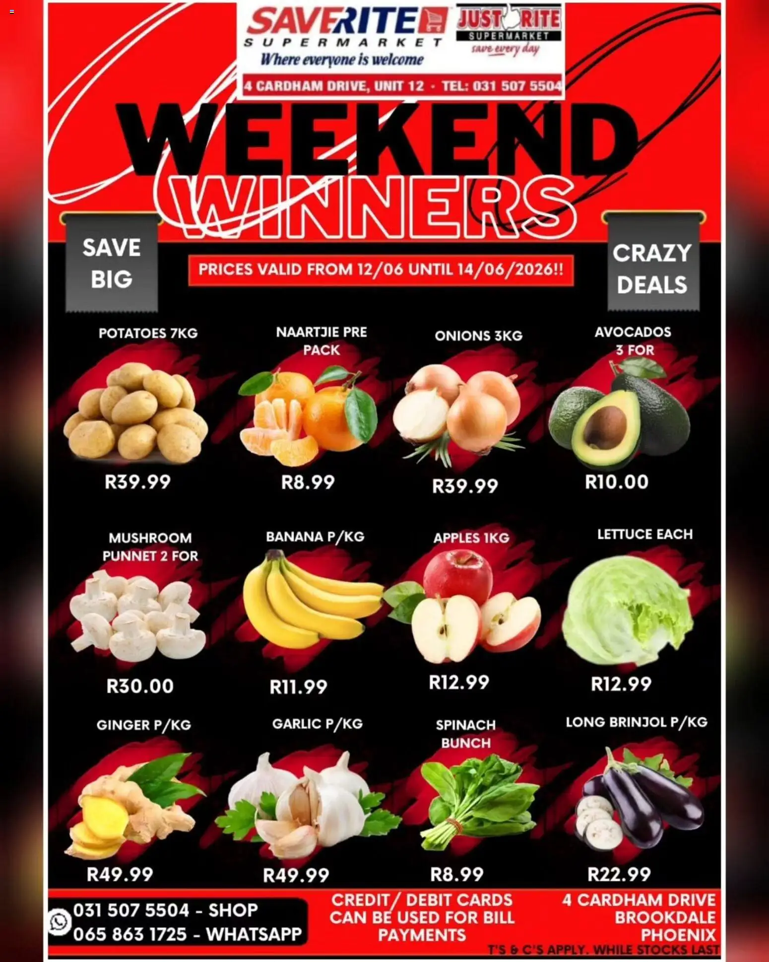 Saverite Weekend Winners from 12/06 - 14/06/2026