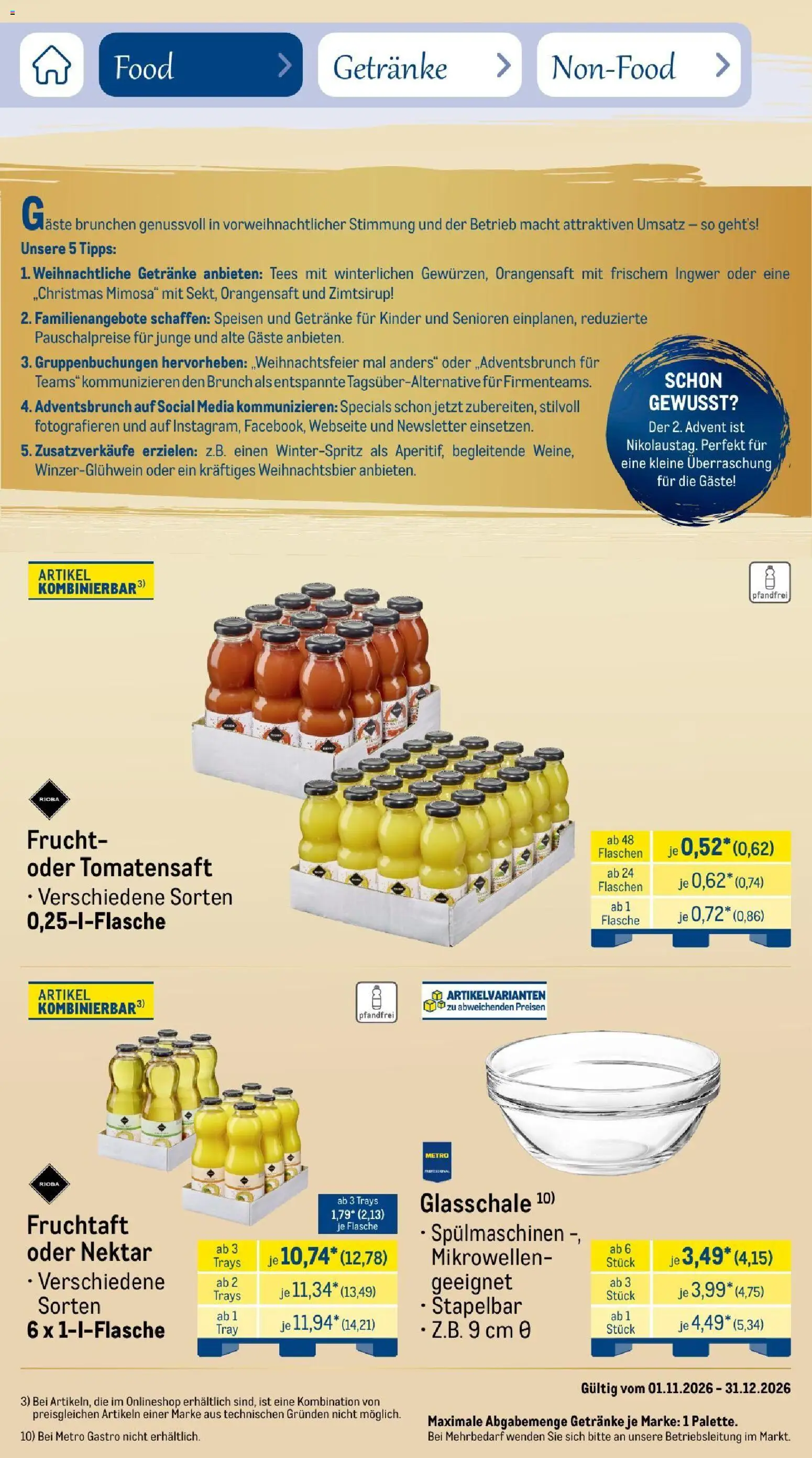 Vorschau von dem Prospekt des Geschäftes Metro, gültig ab dem 01.11.2026 - Orangensaft