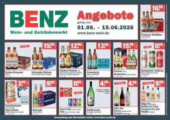 Vorschau von dem Prospekt des Geschäftes Benz Getränke, gültig ab dem 01.06.2026