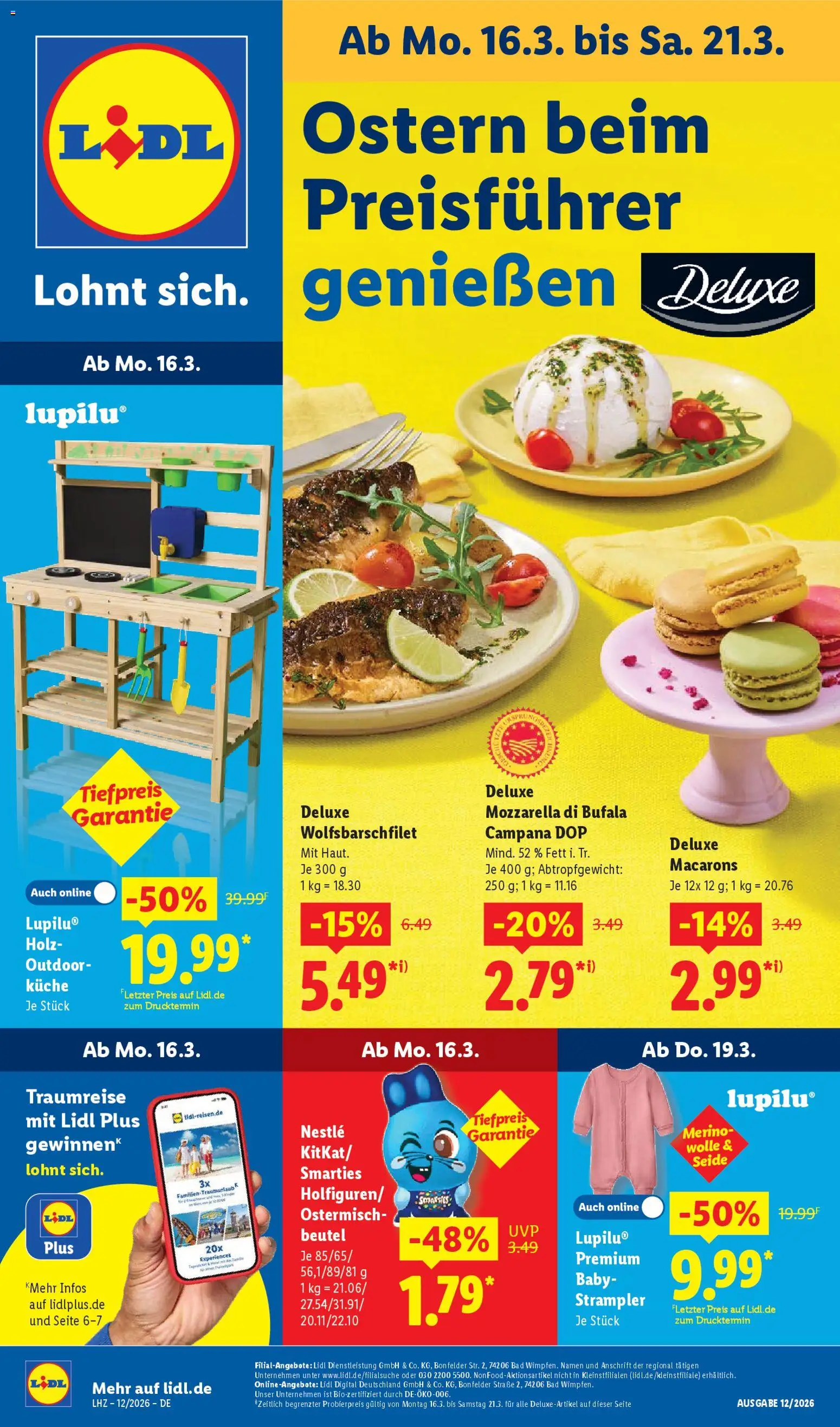 Náhled nabídky: Lidl Německo Lidl Německo leták platný od 16.03.2026 - Mozzarella, Deluxe
