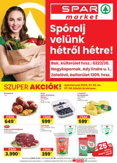 Spar Market - Spar Market Bak, Nagykapornak, Zalalövő szórólap megtekintése, amely érvényes 2026.07.02.-től